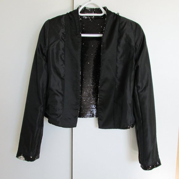 GDM Paris Black Sequin Open Crop Jacket - Picture 7 of 10